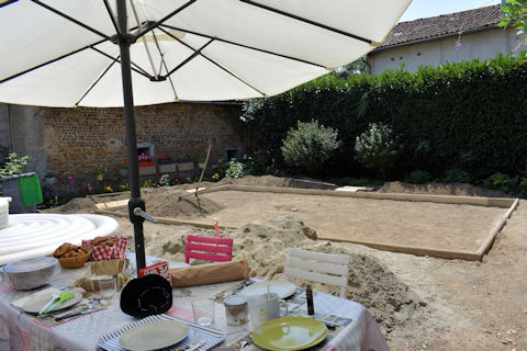 Baustelle in unserem Garten